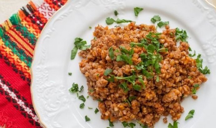 Гречка по-купечески с фаршем