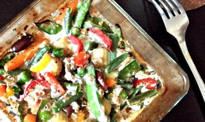 Запеченный омлет с овощами