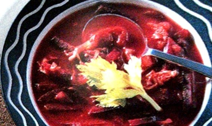 Постный борщ с фасолью