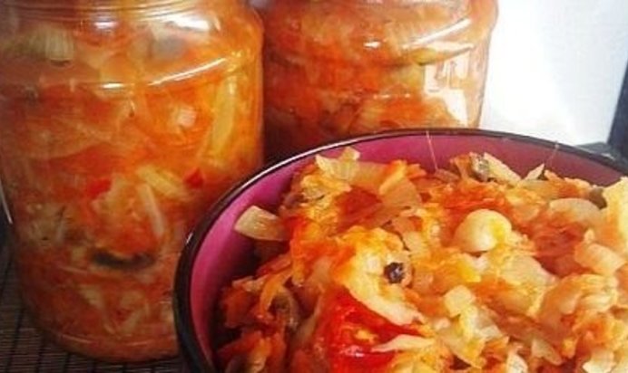 Вкусная солянка из капусты на зиму