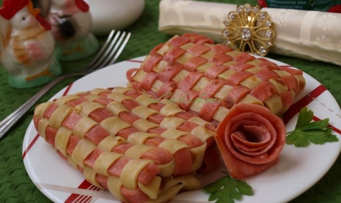 Плетёные блинчики с гречневой начинкой