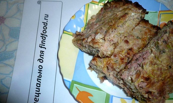 Кабачковая запеканка с мясом и рисом