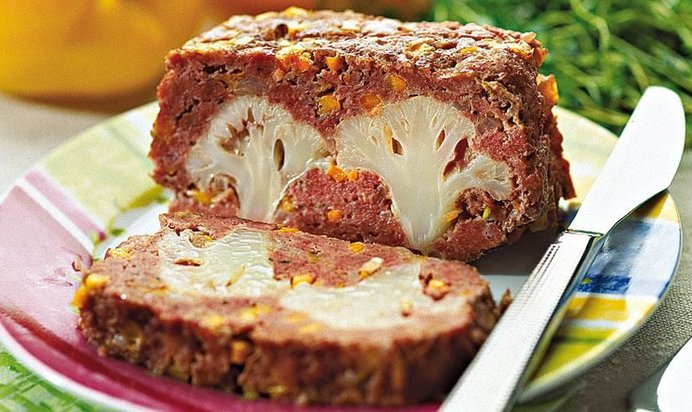Мясная запеканка с цветной капустой
