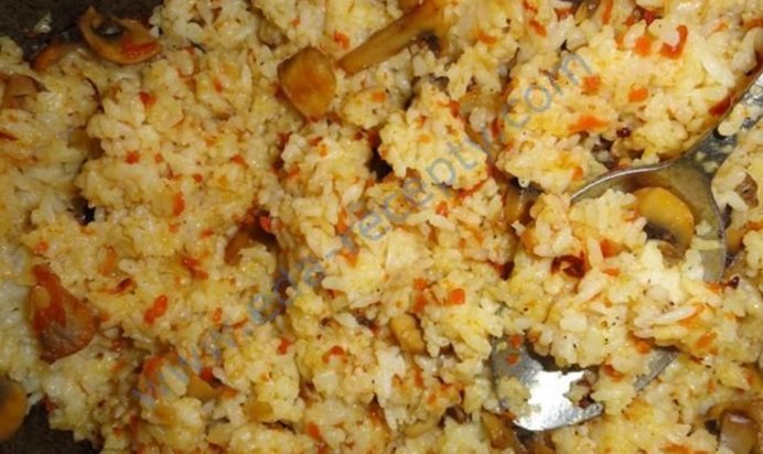 Вегетарианский постный плов с грибами