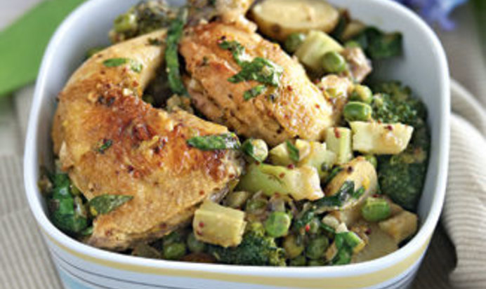 Весенний цыпленок с овощами