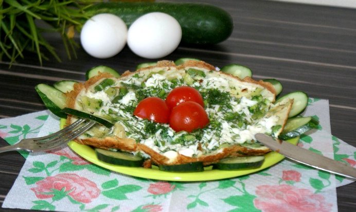 Омлет с брокколи и стручковой фасолью