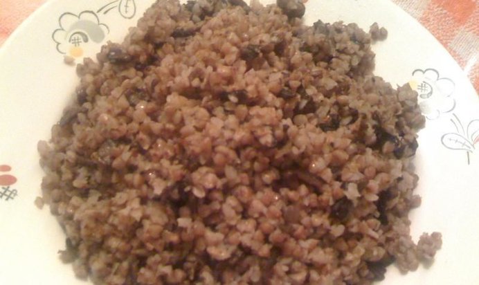 Гречневая каша с грибами постная