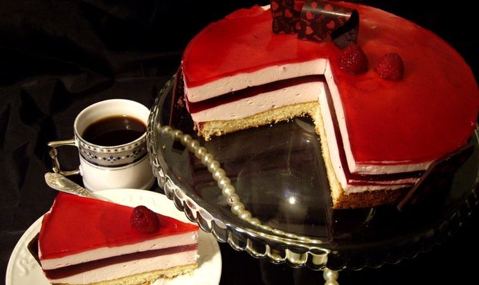 Клюквенный торт-мусс