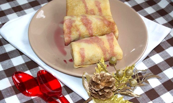 Блинчики нежные с ананасовым кремом