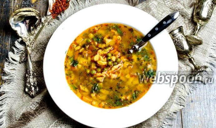 Суп гороховый с клёцками (Nokedli) по-венгерски