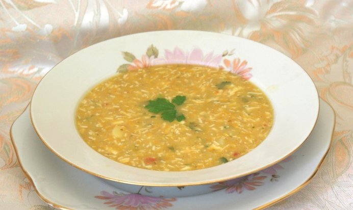 Гороховый суп с колбасным сыром