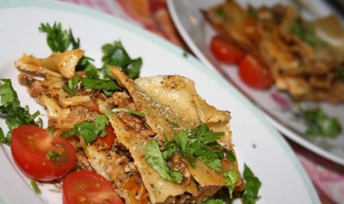 Лазанья без сыра (облегченный вариант)