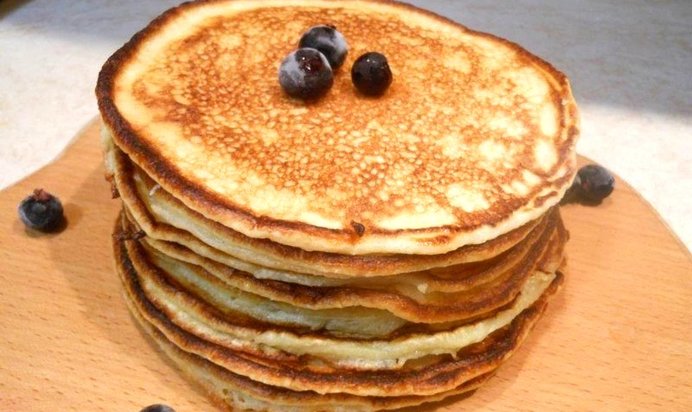 Блинчики на кефире и манке