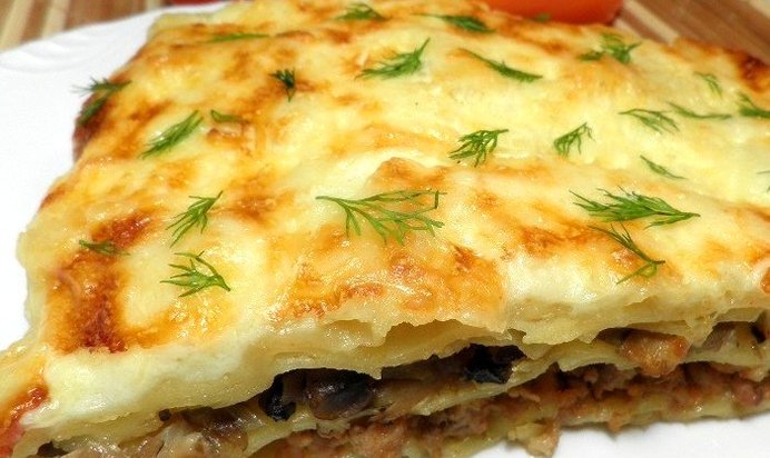 Простая лазанья с фаршем