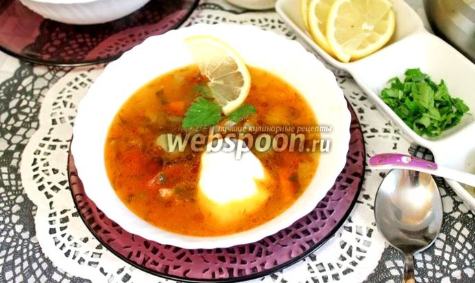 Солянка с курицей