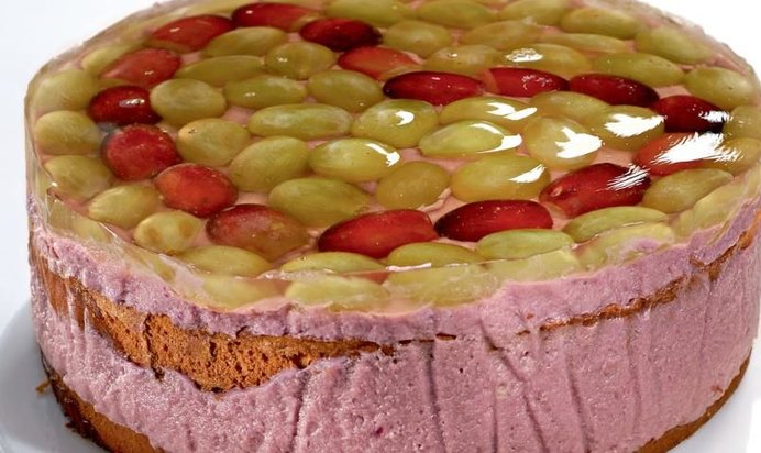 Виноградный торт в желе