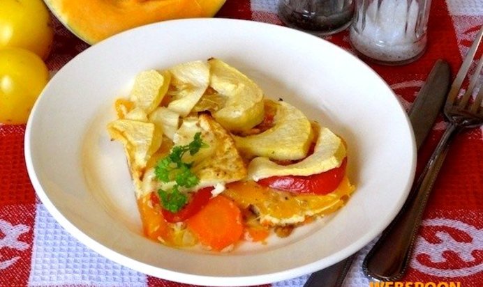 Запеканка с патиссонами
