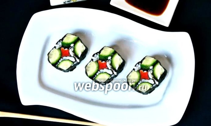 Роллы «Мозаика» с сёмгой и огурцом