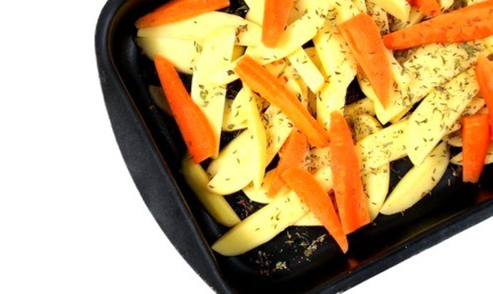 Запеченые овощи в лимонном соке со шнитт-луком