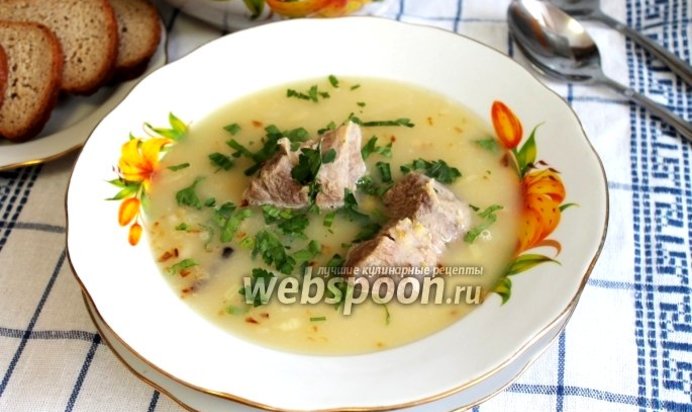 Гороховый суп-пюре с бараниной