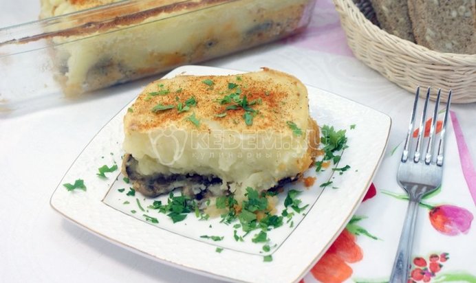 Картофельная запеканка с грибами