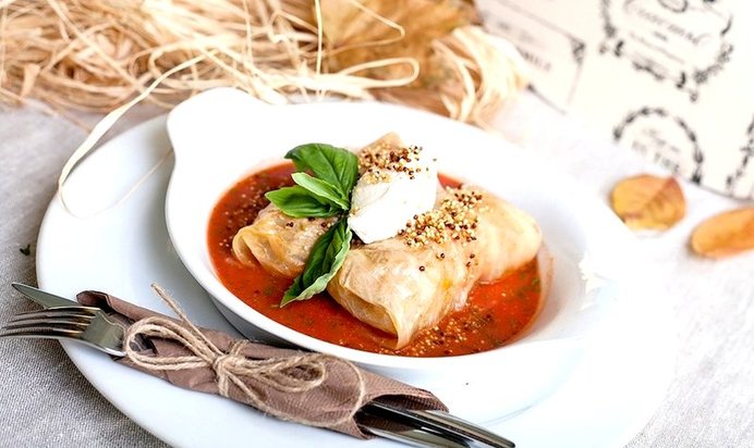 Голубцы с овощным рататуем