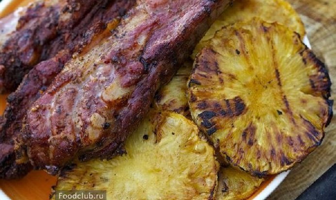 Свиные ребра с ананасом