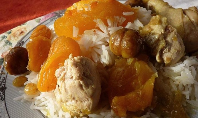 Каштаны с курицей