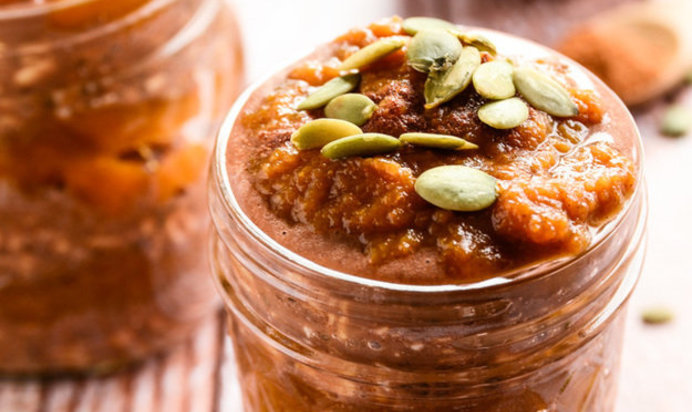 Овсянка в банке с тыквой