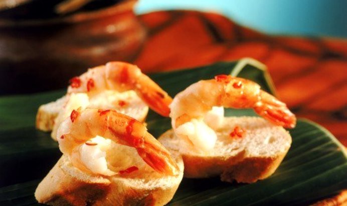 Тосты с креветками