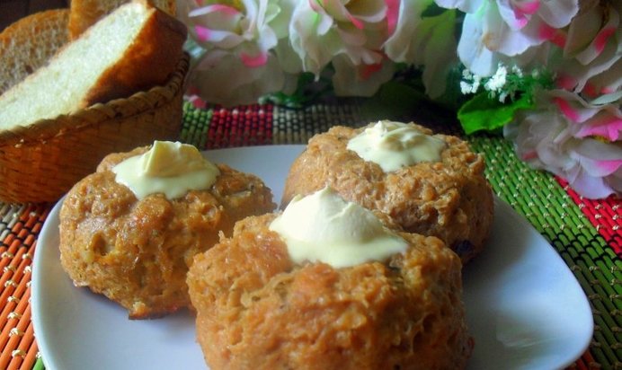 Мясные маффины с пшеничкой и свеклой
