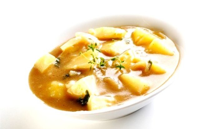 Картофельный суп на мясном бульоне