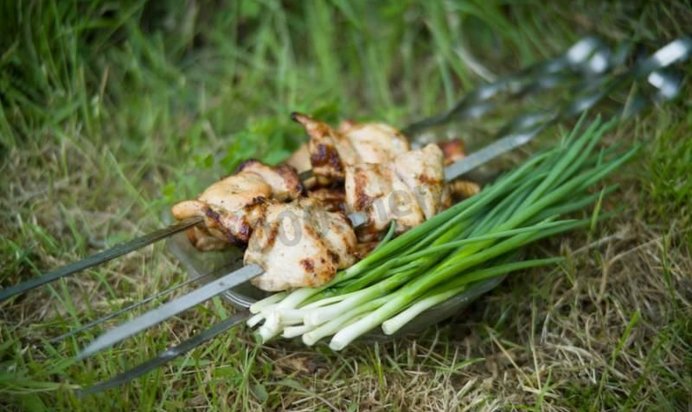 Шашлык из курицы на пиве с молоком