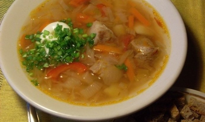 Щи со свежей капустой