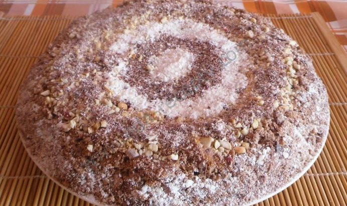 Торт с киви и бананом без выпечки