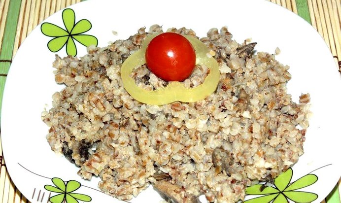 Гречка запеченная с грибами