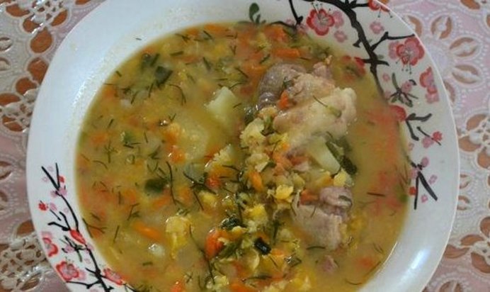 Гороховый суп со свининой в мультиварке