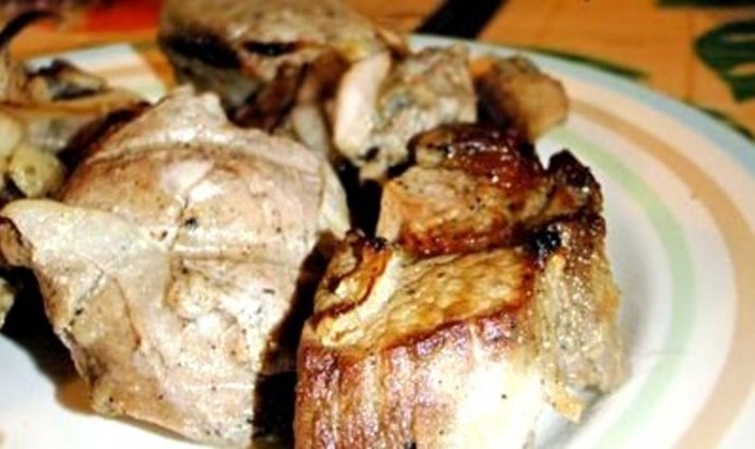 Куриный шашлык в микроволновке