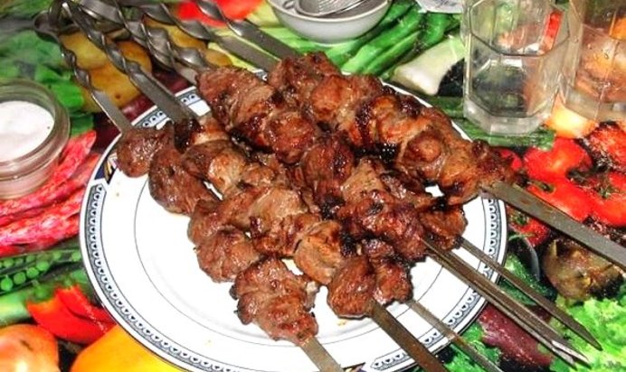 Шашлык в красном вине