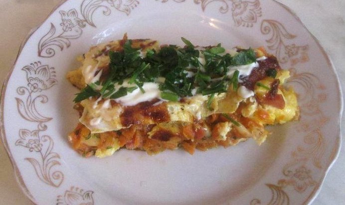 Омлет с морковью