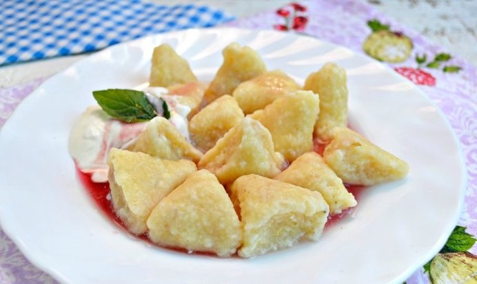 Вареники ленивые с овсяными хлопьями и лимонной цедрой