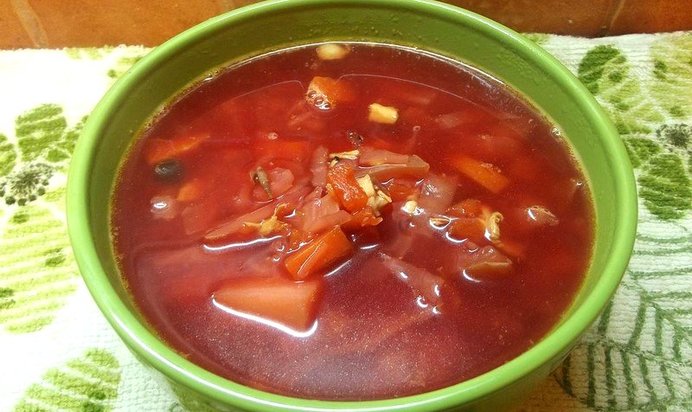 Борщ из печеных овощей