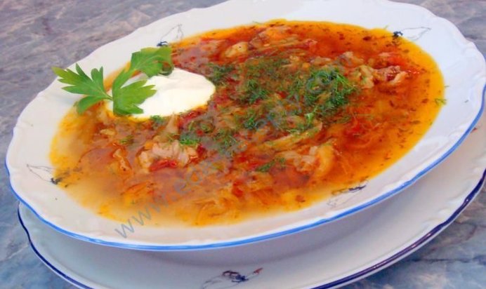 Щи из свежей капусты в горшочке