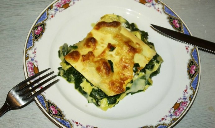 Лазанья со шпинатом