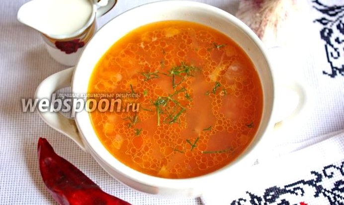 Борщ с грибами на курином бульоне