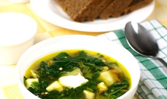 Зеленый борщ с крапивой