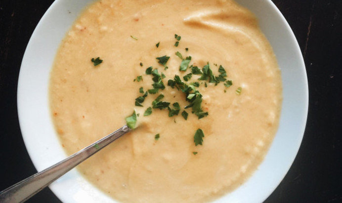 Сырный суп с брюквой