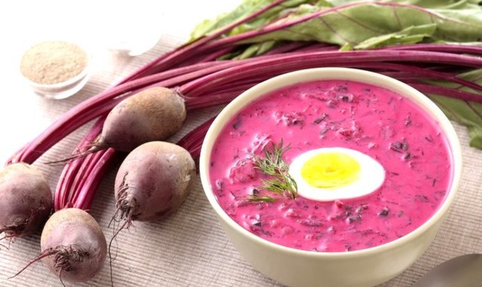 Холодный борщ со свеклой