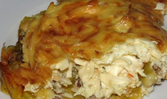 Запеканка из кабачков с мясным фаршем