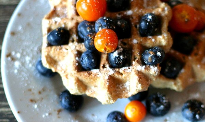 Толстые вегетарианские вафли из кешью и овсянки